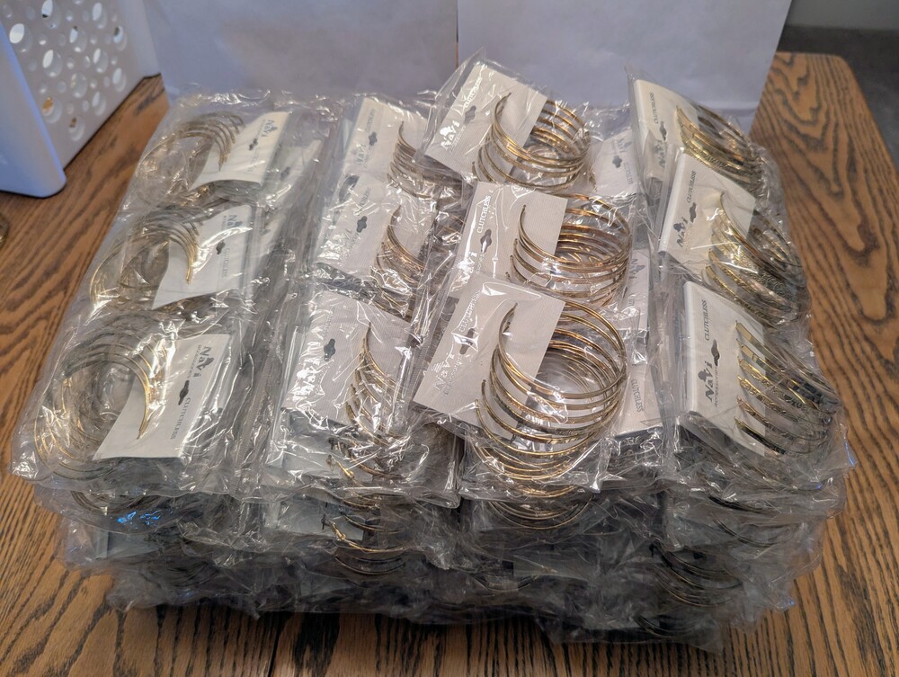 24kt Gold Overlay 3-Pack Hoop Earring Set - Bulk Lot of 150 Packs